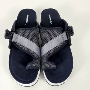 Merrell Black Alpine Cush Wrap Sandal, 9/40, slip on, mesh, buckle closure